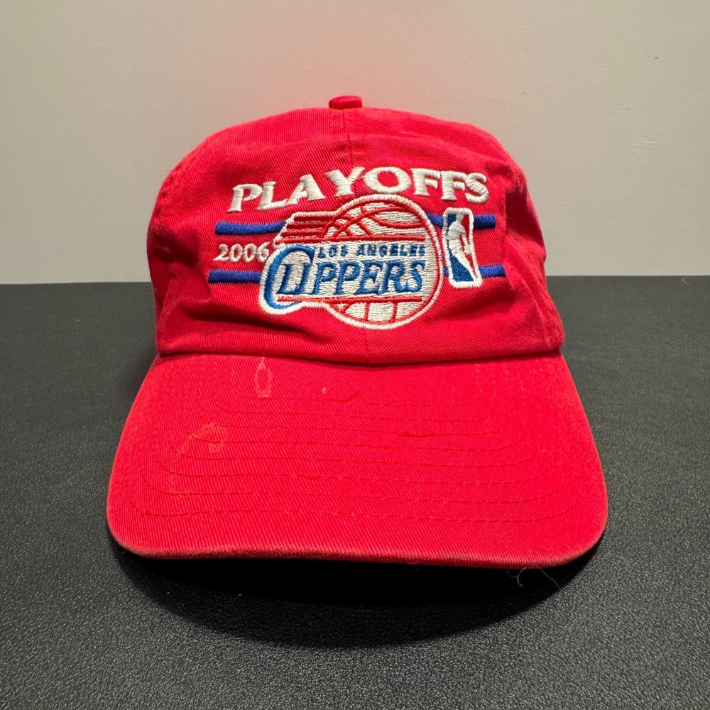 New Era Hat Los Angeles Clippers Mens OSFM Red Cotton 2006 NBA Playoffs Vintage